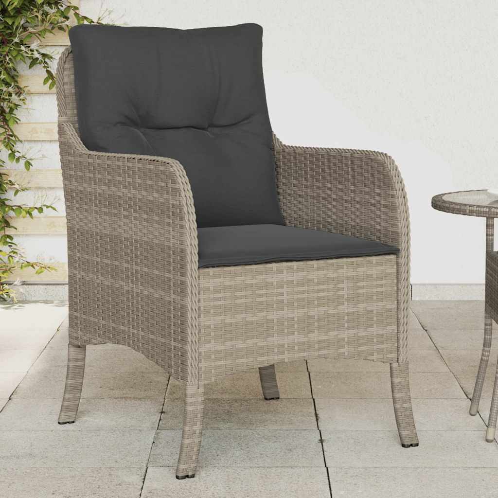 vidaXL Tuinstoelen 2 st met kussens poly rattan zwart