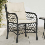 vidaXL Tuinstoelen 2 st met kussens poly rattan zwart