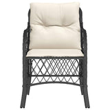 vidaXL Tuinstoelen 2 st met kussens poly rattan zwart