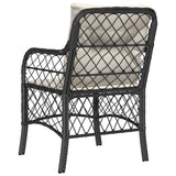 vidaXL Tuinstoelen 2 st met kussens poly rattan zwart