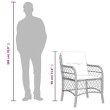 vidaXL Tuinstoelen 2 st met kussens poly rattan zwart