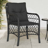 vidaXL Tuinstoelen 2 st met kussens poly rattan zwart