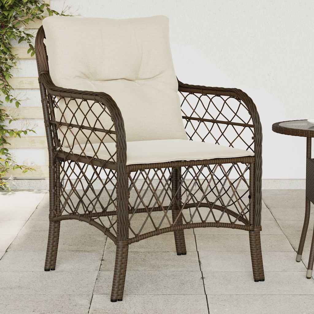 vidaXL Tuinstoelen 2 st met kussens poly rattan zwart