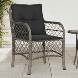 vidaXL Tuinstoelen 2 st met kussens poly rattan zwart