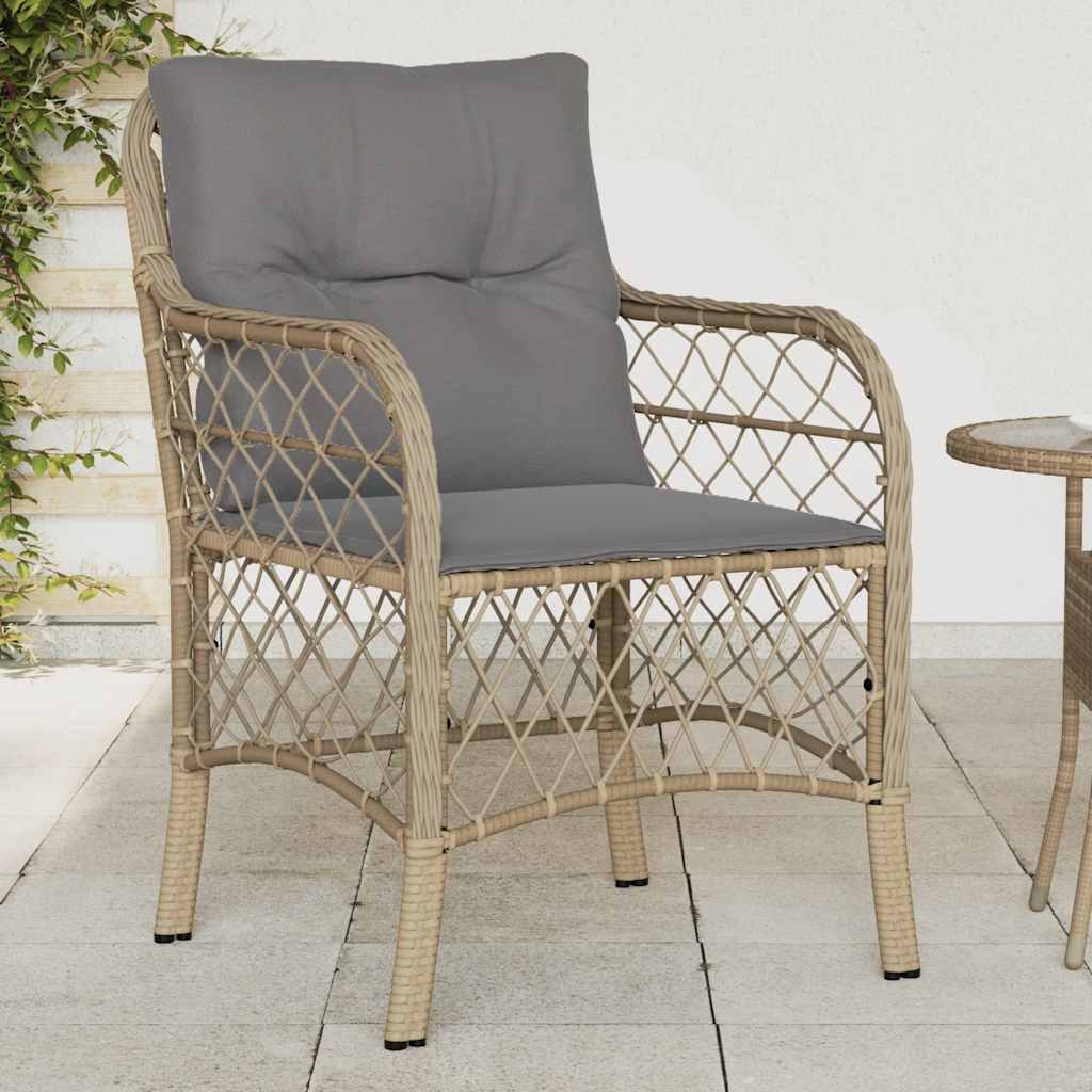 vidaXL Tuinstoelen 2 st met kussens poly rattan zwart