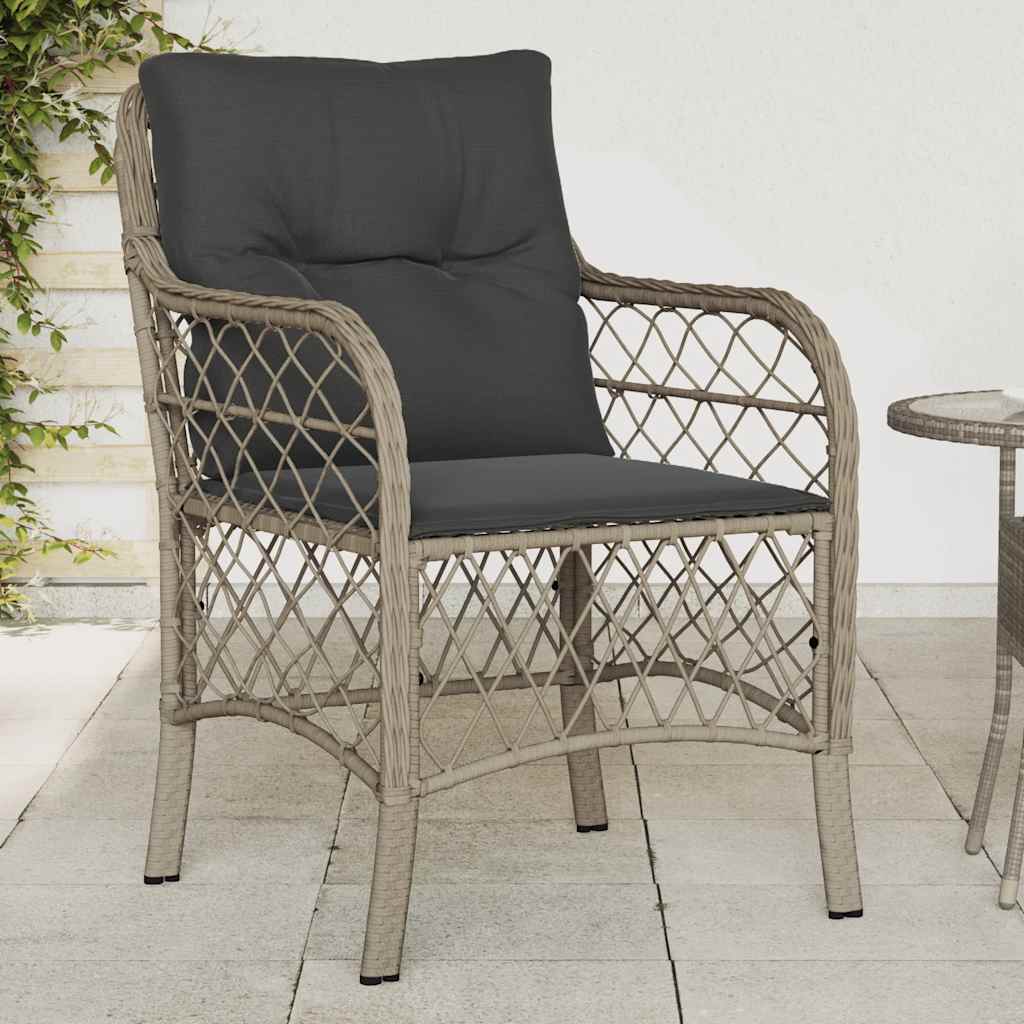 vidaXL Tuinstoelen 2 st met kussens poly rattan zwart