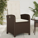 vidaXL Adjustable Garden Chair with Cushions Poly Rattan Black