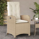vidaXL Adjustable Garden Chair with Cushions Poly Rattan Black