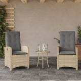 vidaXL Adjustable Garden Chair with Cushions Poly Rattan Black
