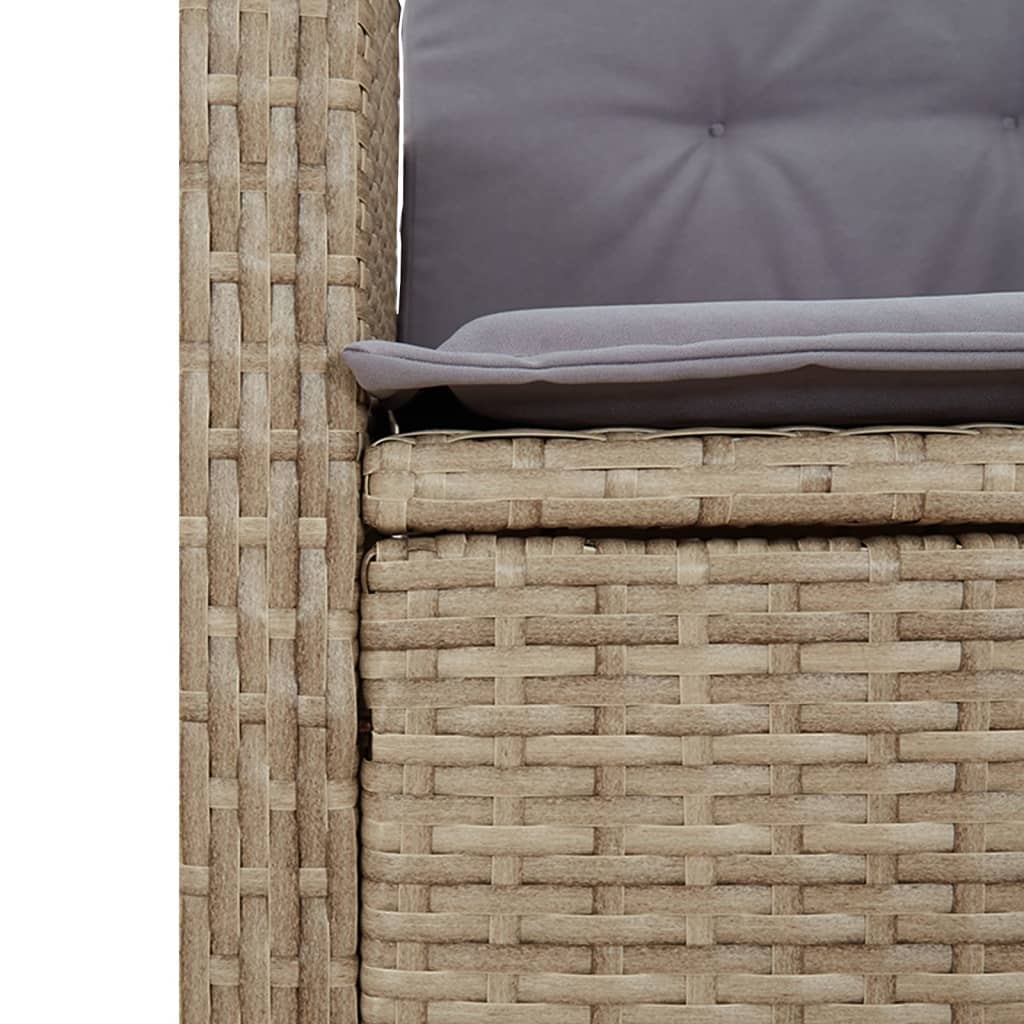 vidaXL Adjustable Garden Chair with Cushions Poly Rattan Black