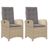 vidaXL Adjustable Garden Chair with Cushions Poly Rattan Black