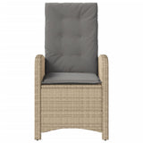 vidaXL Adjustable Garden Chair with Cushions Poly Rattan Black