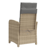 vidaXL Adjustable Garden Chair with Cushions Poly Rattan Black