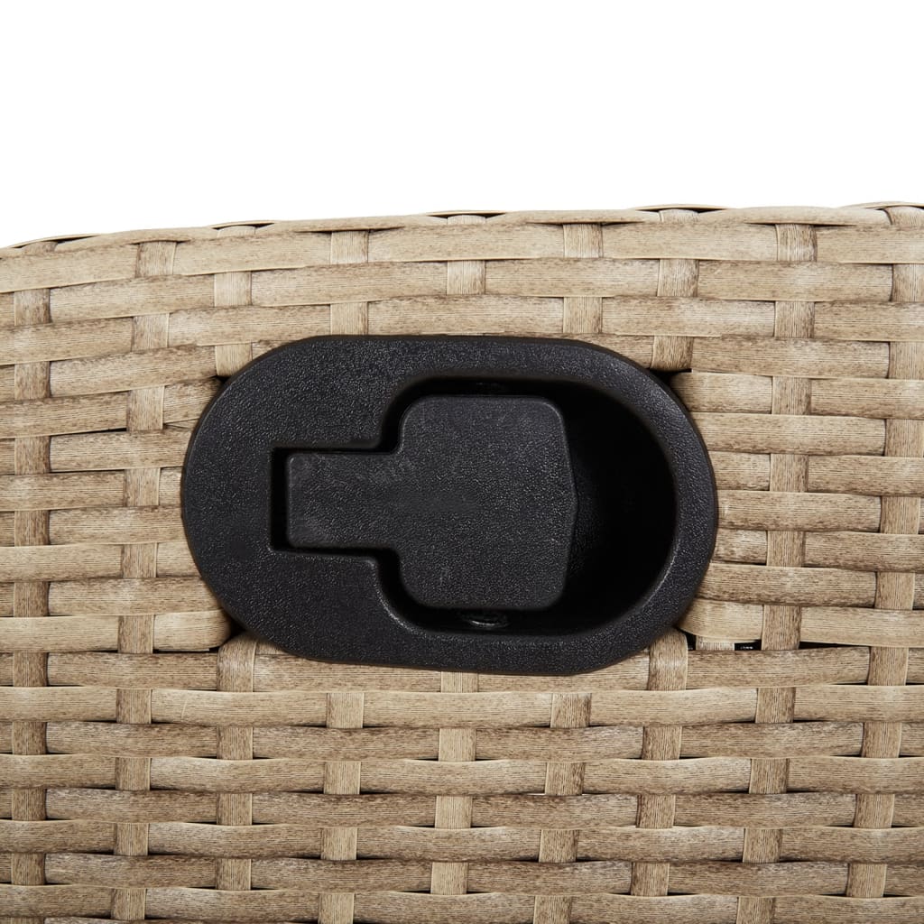 vidaXL Adjustable Garden Chair with Cushions Poly Rattan Black