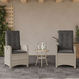 vidaXL Adjustable Garden Chair with Cushions Poly Rattan Black