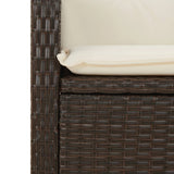 vidaXL 3-delige Bistroset met kussens poly rattan zwart