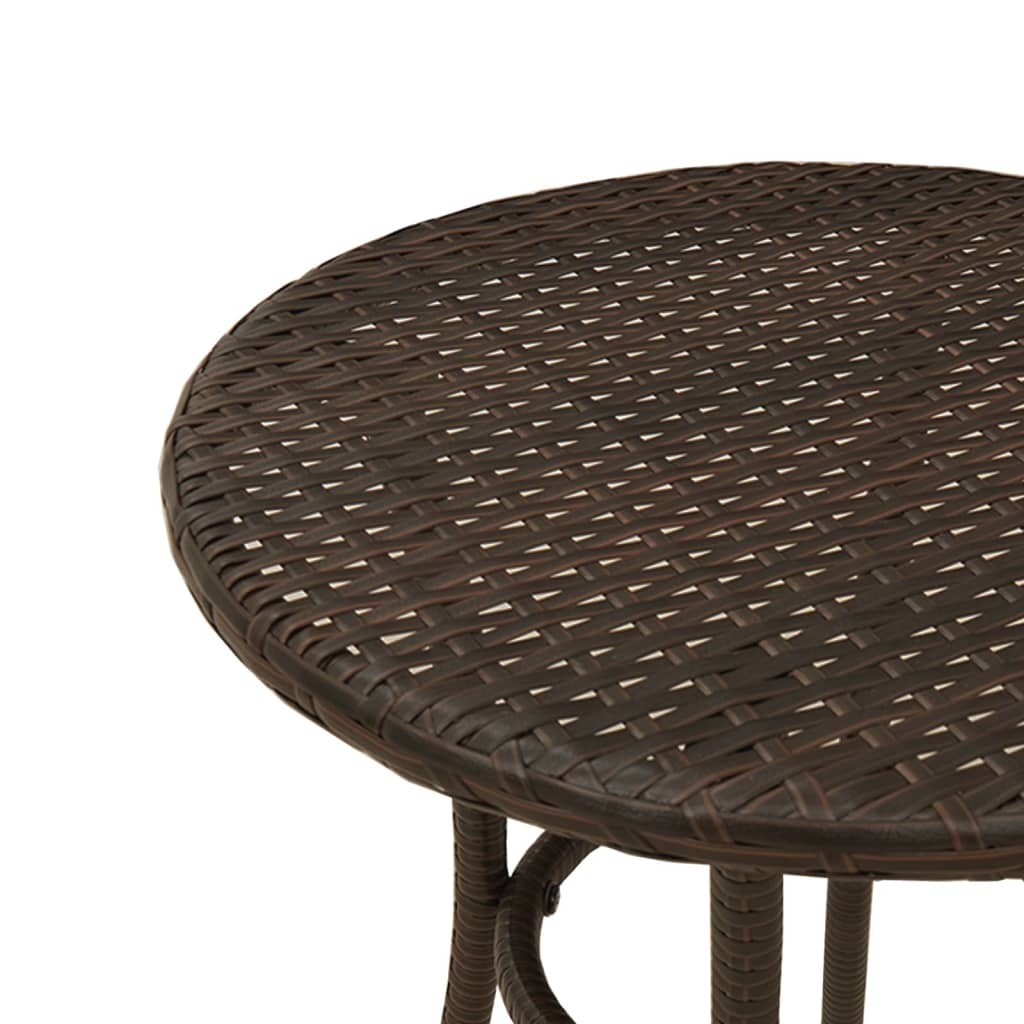 vidaXL 3-delige Bistroset met kussens poly rattan zwart