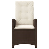 vidaXL 3-delige Bistroset met kussens poly rattan zwart