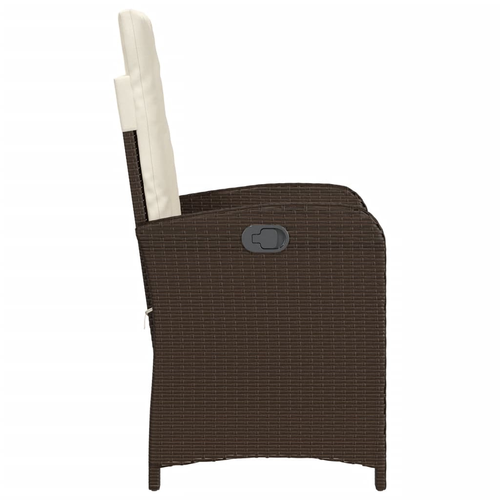 vidaXL 3-delige Bistroset met kussens poly rattan zwart