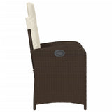 vidaXL 3-delige Bistroset met kussens poly rattan zwart