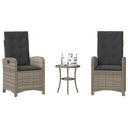 vidaXL 3-delige Bistroset met kussens poly rattan zwart