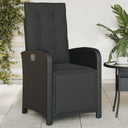 vidaXL Adjustable Garden Chair with Footrest Poly Rattan Black