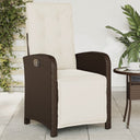 vidaXL Adjustable Garden Chair with Footrest Poly Rattan Black