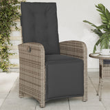 vidaXL Adjustable Garden Chair with Footrest Poly Rattan Black