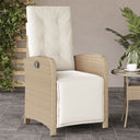 vidaXL Adjustable Garden Chair with Footrest Poly Rattan Black