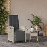 vidaXL Adjustable Garden Chair with Footrest Poly Rattan Black