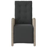 vidaXL Adjustable Garden Chair with Footrest Poly Rattan Black