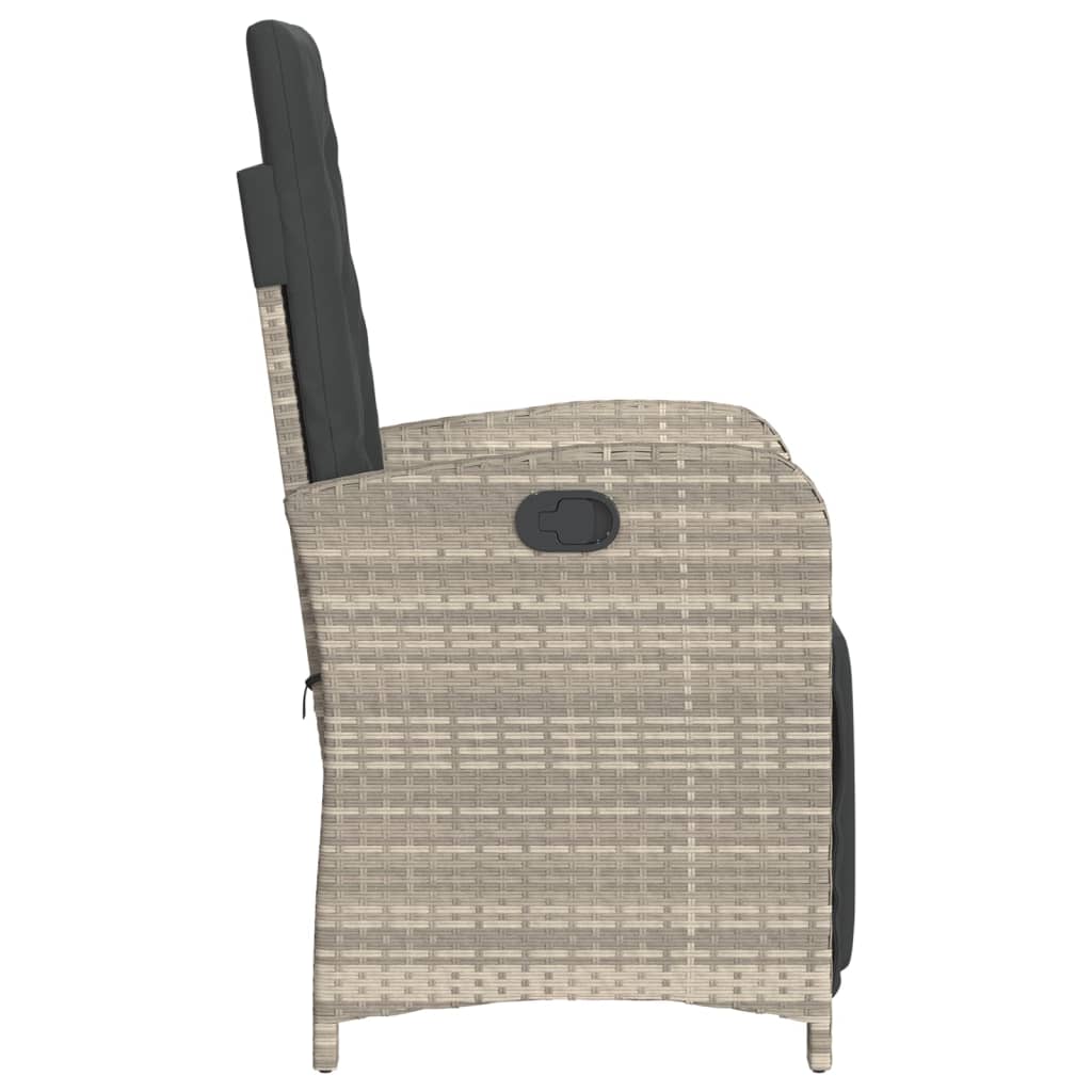 vidaXL Adjustable Garden Chair with Footrest Poly Rattan Black