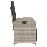 vidaXL Adjustable Garden Chair with Footrest Poly Rattan Black