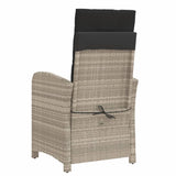 vidaXL Adjustable Garden Chair with Footrest Poly Rattan Black