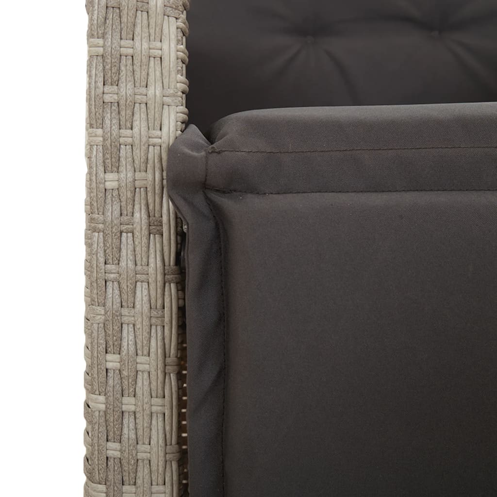 vidaXL Adjustable Garden Chair with Footrest Poly Rattan Black