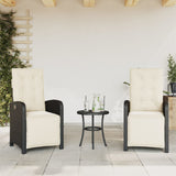vidaXL Adjustable Garden Chair with Footrest Poly Rattan Black