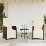 vidaXL Adjustable Garden Chair with Footrest Poly Rattan Black