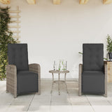 vidaXL Adjustable Garden Chair with Footrest Poly Rattan Black