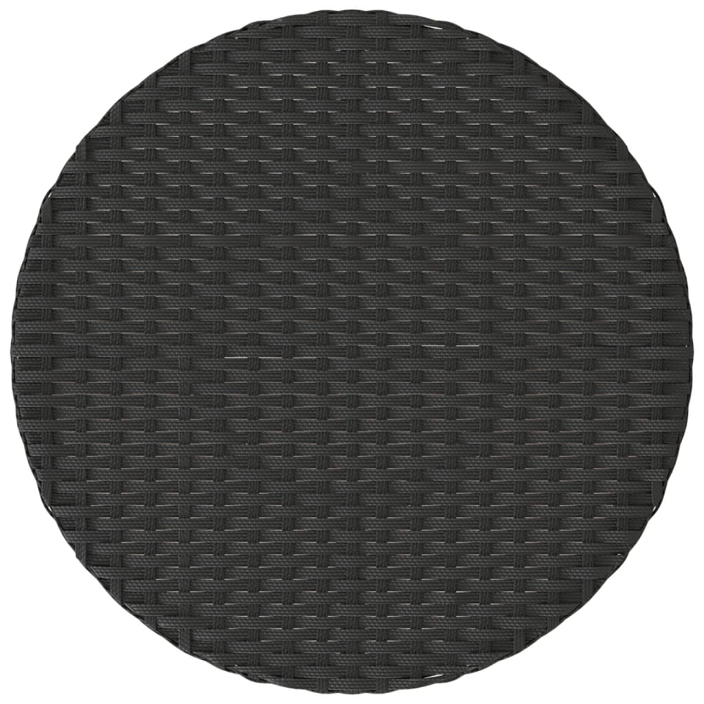vidaXL 3-delige Bistroset met kussens poly rattan zwart