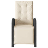 vidaXL 3-delige Bistroset met kussens poly rattan zwart