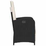 vidaXL 3-delige Bistroset met kussens poly rattan zwart