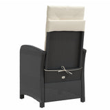 vidaXL 3-delige Bistroset met kussens poly rattan zwart