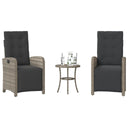 vidaXL 3-delige Bistroset met kussens poly rattan zwart
