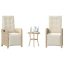 vidaXL 3-delige Bistroset met kussens poly rattan zwart