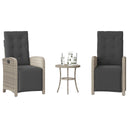 vidaXL 3-delige Bistroset met kussens poly rattan zwart