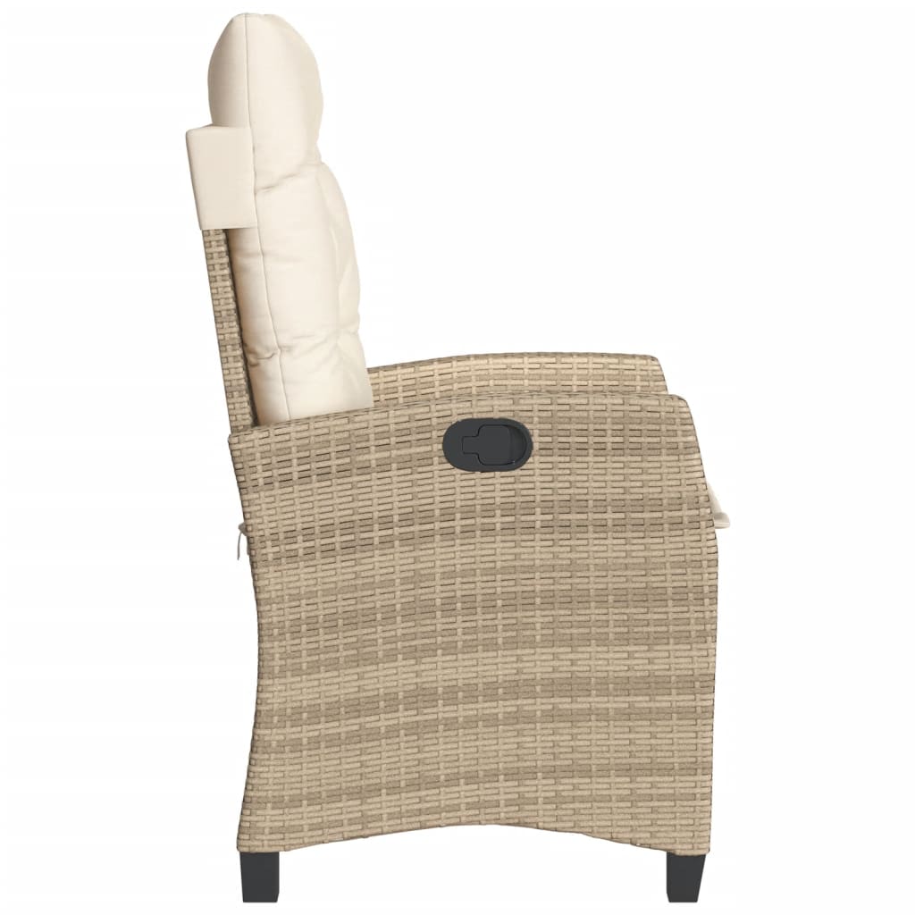 vidaXL 3-delige Bistroset met kussens poly rattan zwart