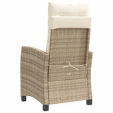 vidaXL 3-delige Bistroset met kussens poly rattan zwart