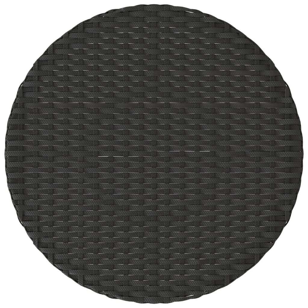 vidaXL 3-delige Bistroset met kussens poly rattan zwart