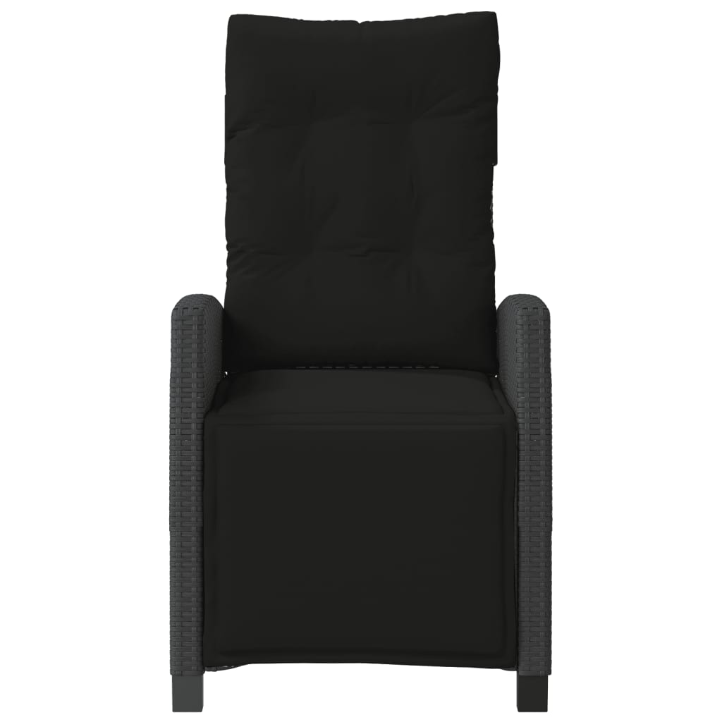 vidaXL 3-delige Bistroset met kussens poly rattan zwart