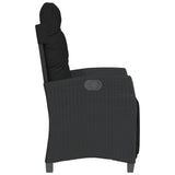 vidaXL 3-delige Bistroset met kussens poly rattan zwart